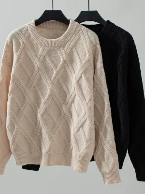 Winter Long Sleeve Sweater Office Lady Casual Knitted Jumper