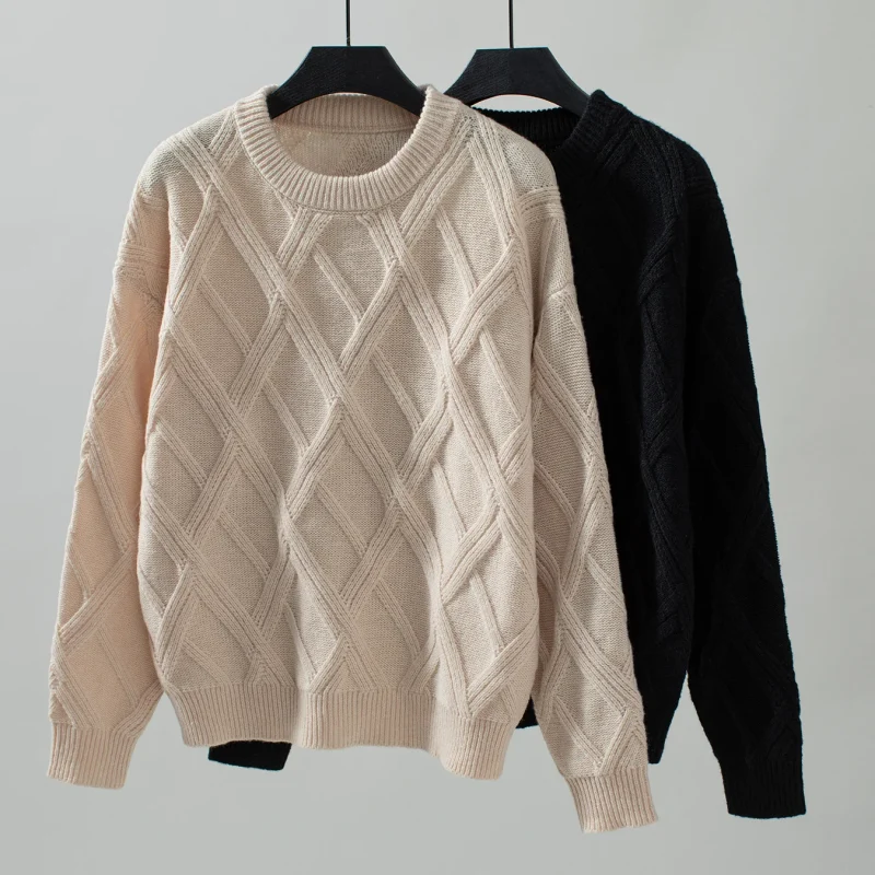 Winter Long Sleeve Sweater Office Lady Casual Knitted Jumper