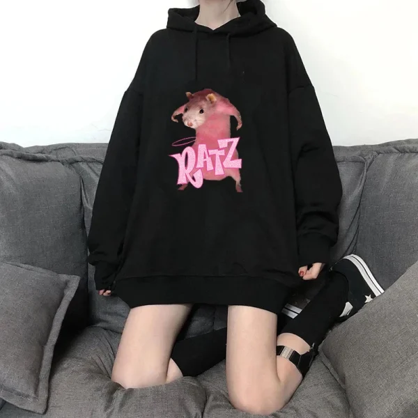 Bratz Letter Printed Plus Size Hooded Sweatshirt Men Women Hoodie - Image 2