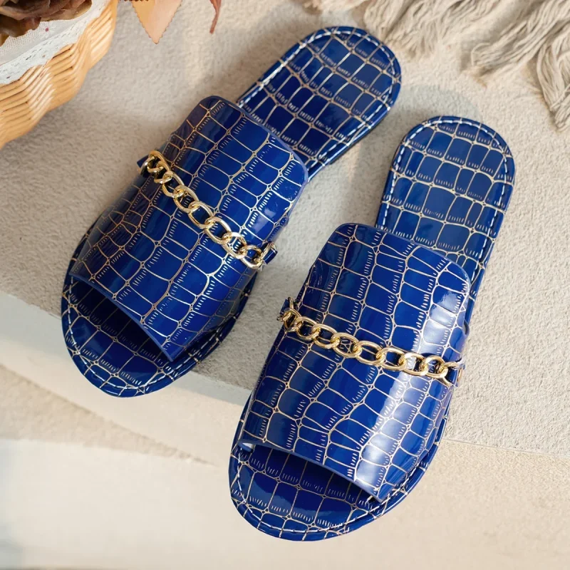 Women's Breathable Slippers with Elegant Chain Decoration - Image 8