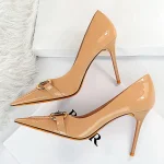 Women 9.5cm High Heels Nude Pumps Luxury Design Replica Wedding Bridal