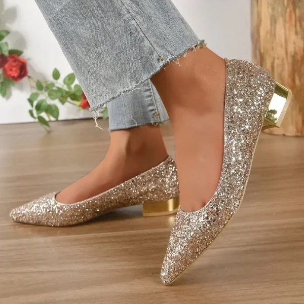 Autumn New Fashion Pointed Shiny Face Shallow Mouth Large Heels for Women's - Image 5