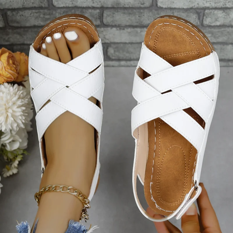 Women Summer Slippers Female Minimalist Round Toe Flat Sandals Walking Beach - Image 10