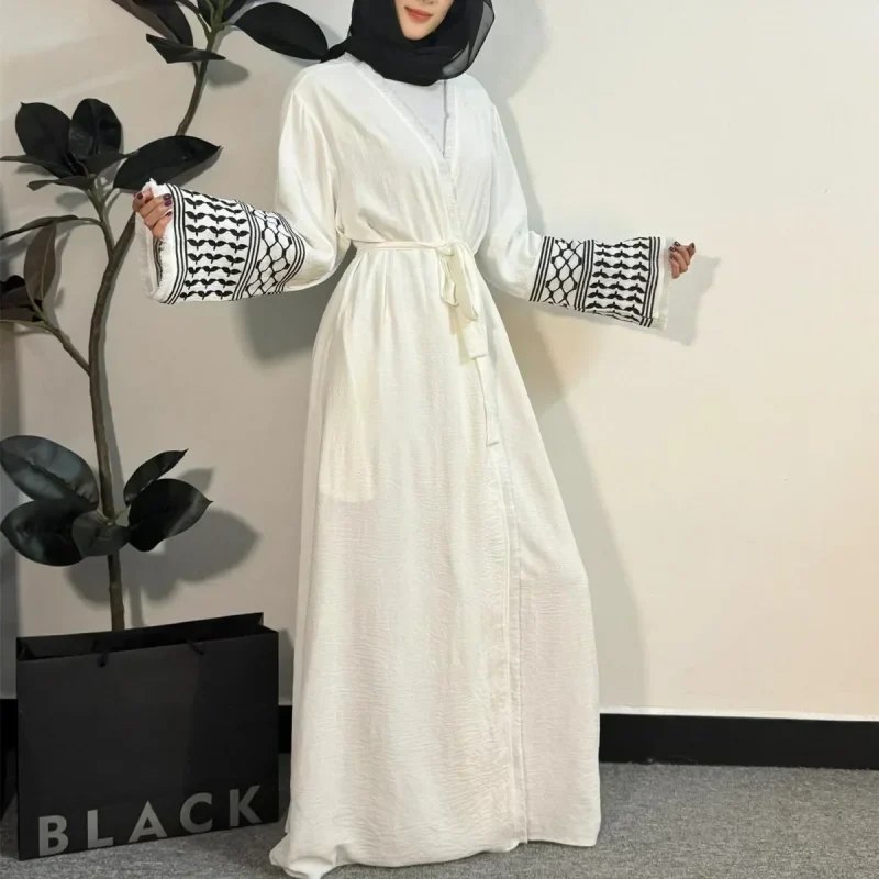 Open Front Abaya Muslim Long Sleeve Cardigan Abayas Maxi Dress - Image 4