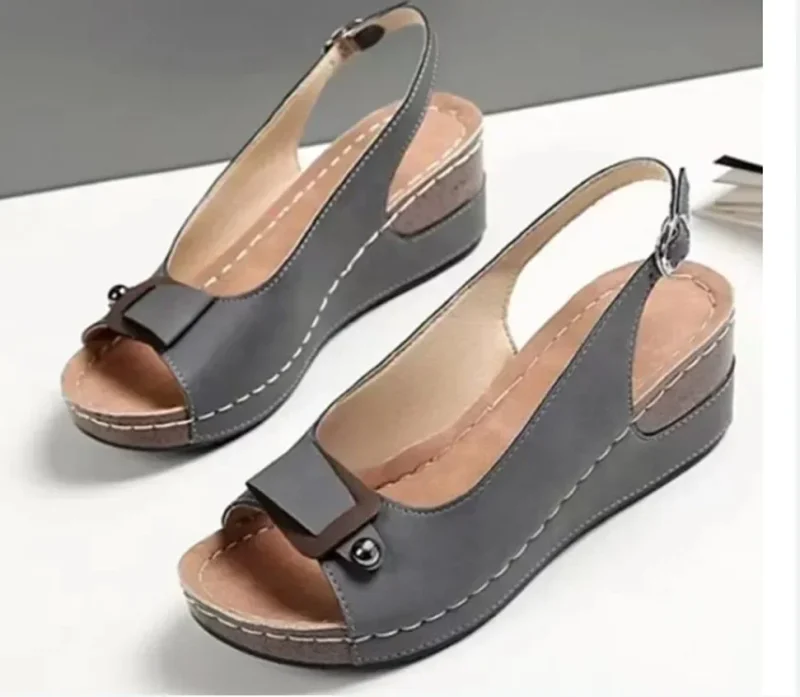 Woman Sandals Retro Wedges Summer Wedge Sandals Female