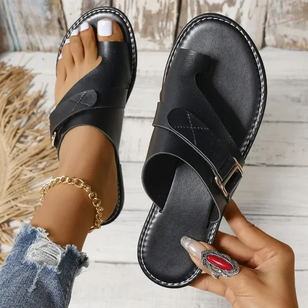 Summer New Designer Roman Slippers for Women Belt Buckle - Image 4