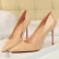 Women Fetish 9.5cm High Heels Nude Pumps Glossy Leather