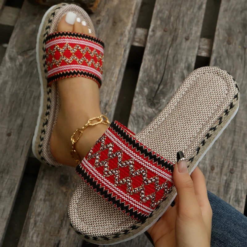 Weave Women's Slippers Platform Summer Shoes for Women