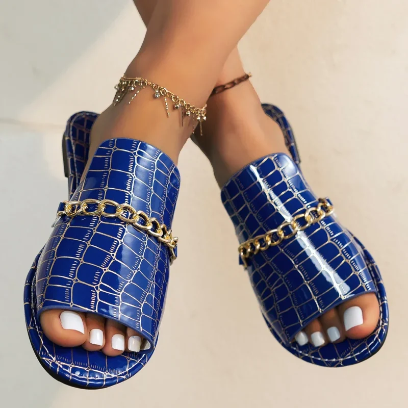 Women's Breathable Slippers with Elegant Chain Decoration - Image 6