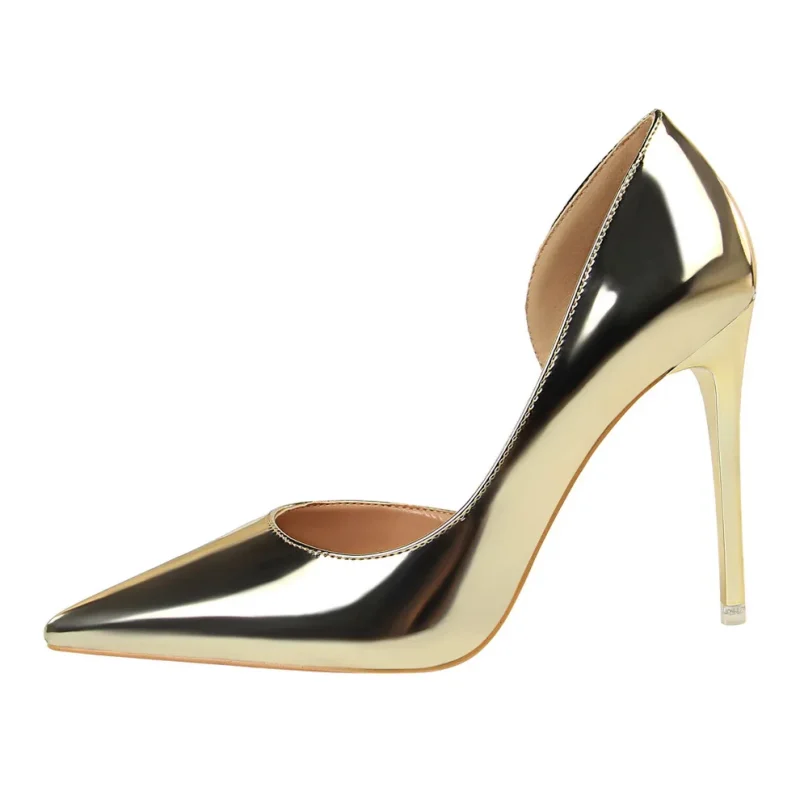 Women 10.5cm High Heels Pumps Lady Stripper Stiletto Metallic - Image 10