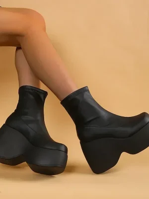 Gothic Style Sexy Elegant Chunky Platform Women Ankle Boots