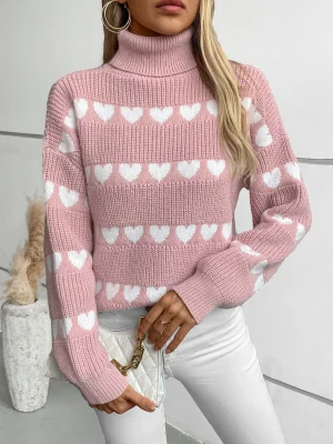 Turtleneck Pullover Sweater For Women 2024