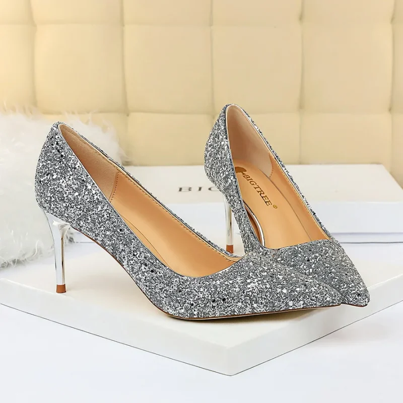 Women 7cm 9.5cm High Heels Pumps Wedding Bridal - Image 15