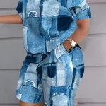 Women's Short Sleeve Shorts Two-piece Set 2024 Fashion Casual - Image 5