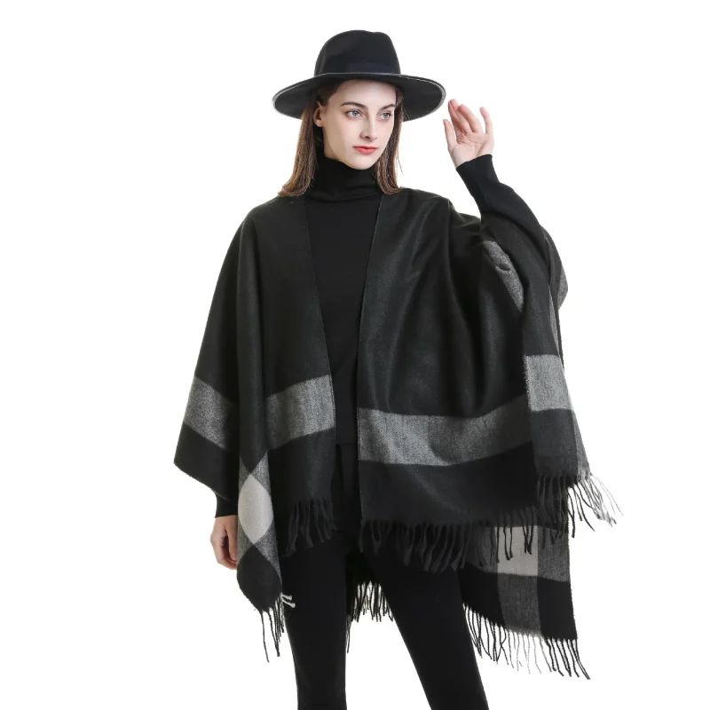 Winter Fashion Plaid Tassel Shawl Women Fashion - Image 4