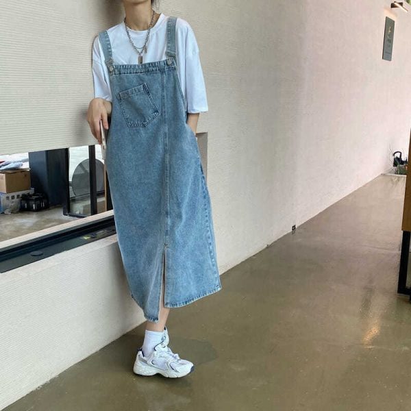 Summer Denim Overall Dress Women Sleeveless Jeans Dresses Fashion - Image 9