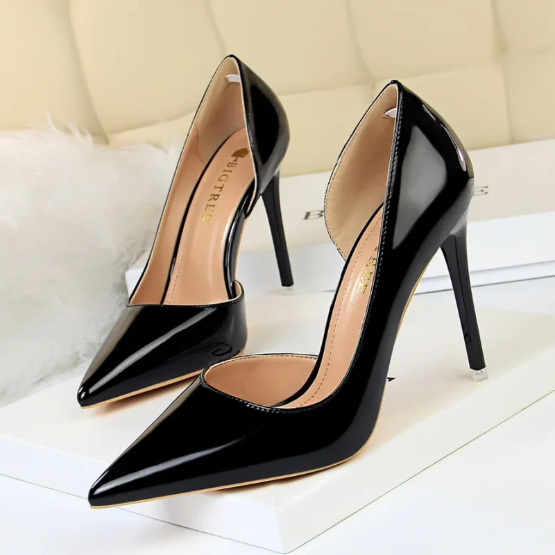 Women 10.5cm High Heels Pumps Lady Stripper Stiletto Metallic
