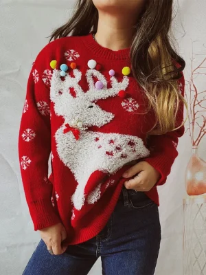 Christmas Sweater O Neck Pullover Women 2023 Autumn