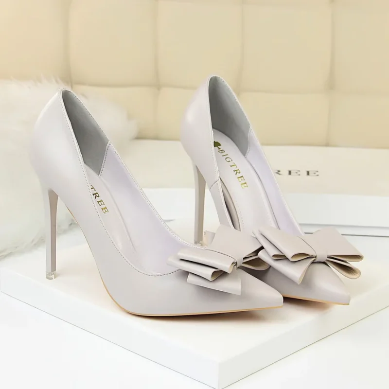 Women Fetish 10.5cm High Heels Blue Yellow Pumps Butterfly Knot - Image 15