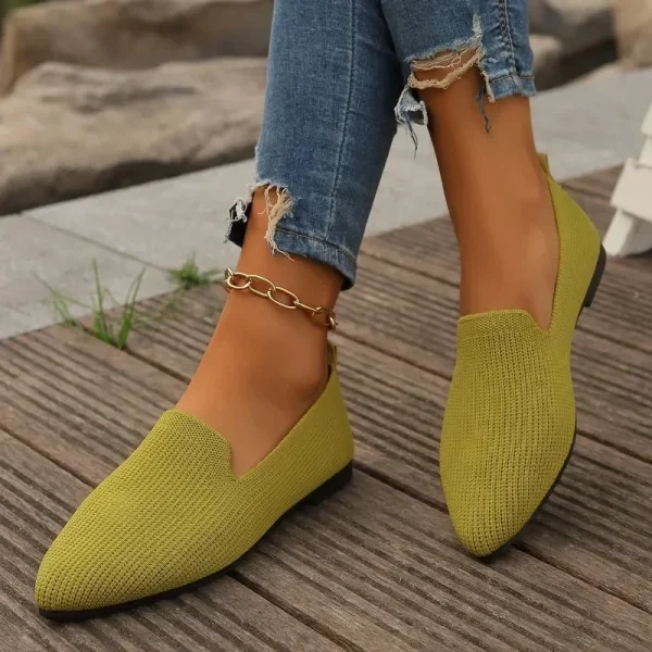 Women's Loafers Pointed Toe Solid Color Mesh Breathable Womens