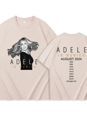 Adele Munich Tour Women’s T-shirt Round Neck Loose Casual Fashion