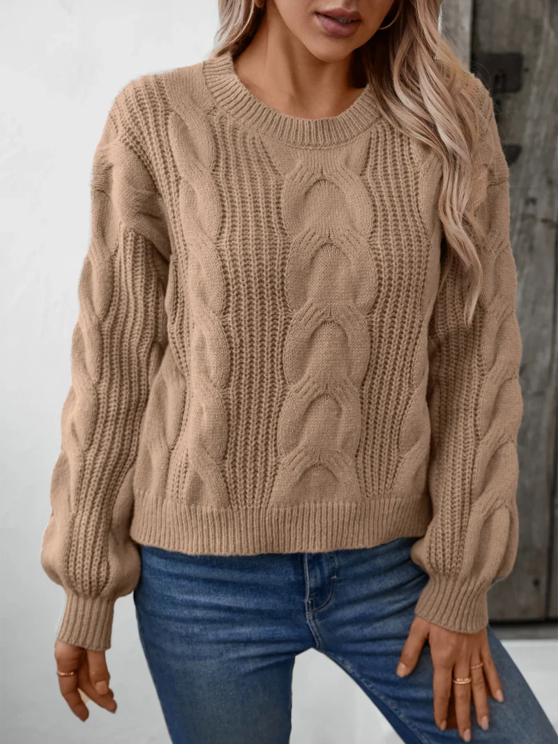 Solid Color Twists O-Neck Pullovers Women's Autumn - Image 10