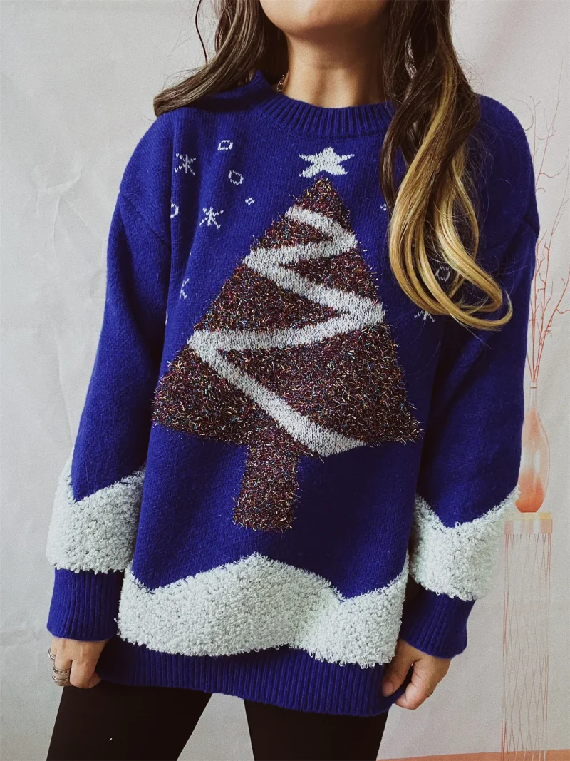 Christmas Sweater Women Long Sleeved Loose Knitted - Image 8