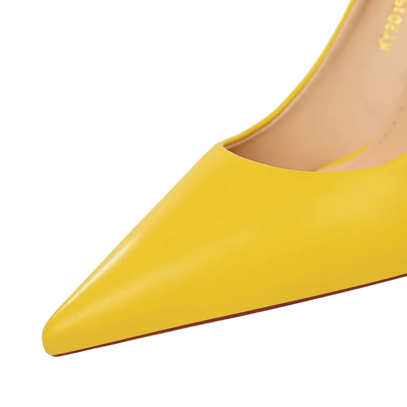 Women Fetish 7.5cm High Heels Nude Yellow Pumps Wedding Bridal - Image 4