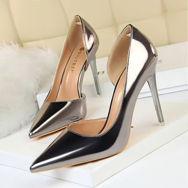 Women 10.5cm High Heels Pumps Lady Stripper Stiletto Metallic - Image 14
