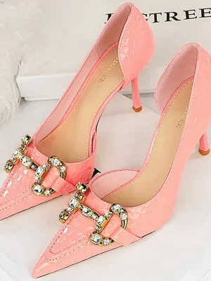 Women 8cm High Heels Hollow Pumps Lady Luxury Designer