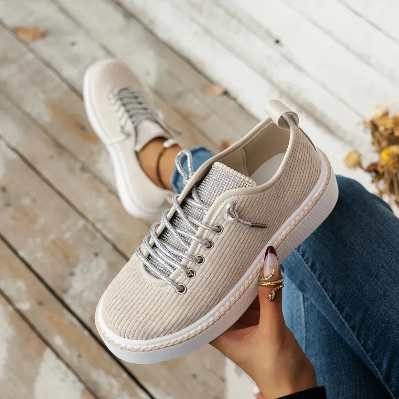 Women's Low-top Vulcanized Shoes Round Toe Casual Shoes Flat - Image 10
