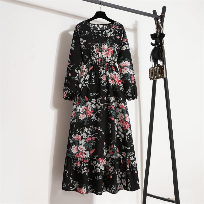 Summer Women Maxi Dresses Casual Full Sleeve Floral Printed O-neck - Image 15