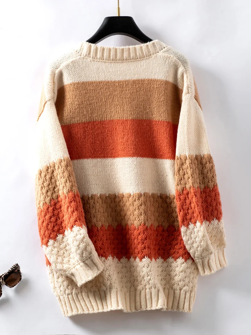 Casual Loose Lantern Sleeve Knitted Sweater Outerwear 2024 - Image 13