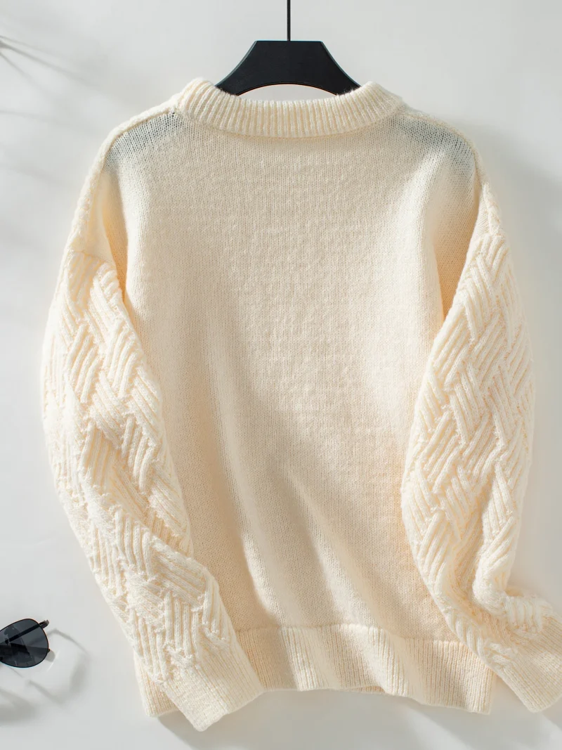Twists Knitted Sweater Women O-neck Long Sleeve Casual Pullovers Fashion - Image 13
