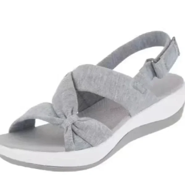 Women Sandals 2024 Summer Closed Toe Roman Sandals Women Bow - Image 5