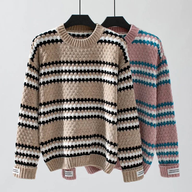 Women's Chenille Soft Striped Sweaters 2024 - Image 10