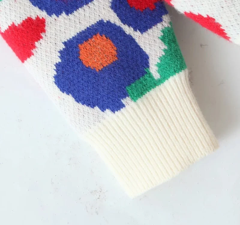Winter Clothes Big Flower Long Sleeve Knitted Sweater Women Fashion - Image 13