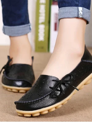 Soft Leather Shoes For Women Outdoor Flat Zapatos Para Mujeres Luxury Loafers