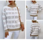 Winter Knitted Half Turtleneck Festive Christmas Sweater