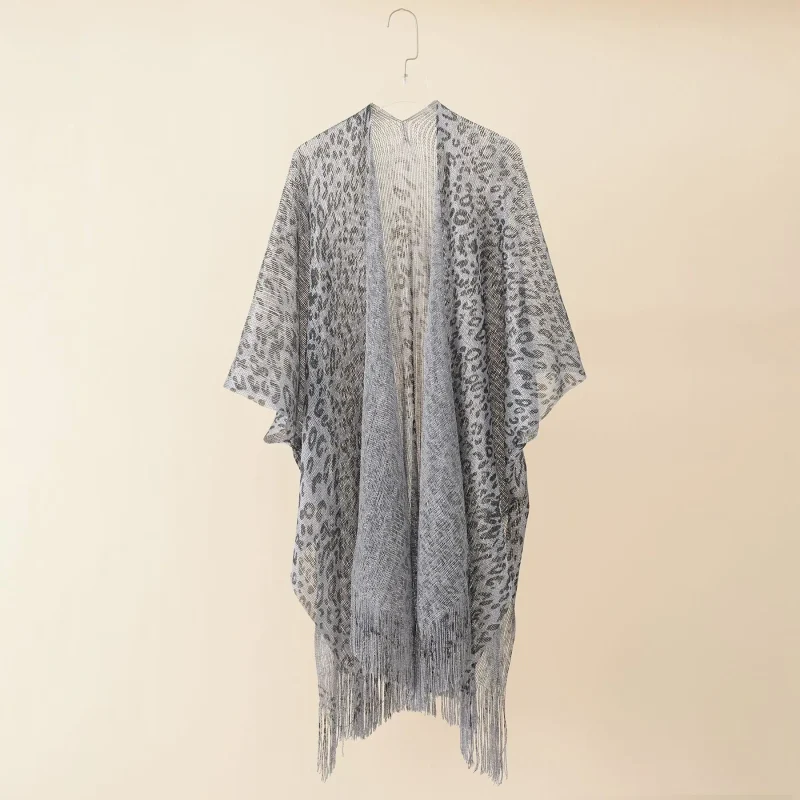 Summer Cardigan Kimono Cape Women 2023 Tassel Hollow Out Knitwear - Image 10