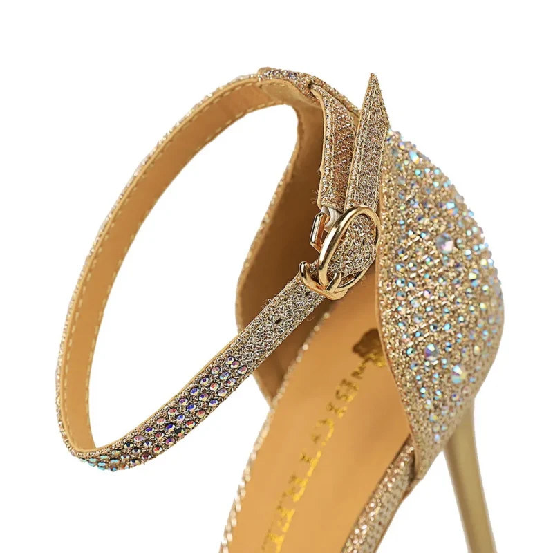 Sexy Women 10cm High Heels Sandals Wedding Glitter Bridal Heels - Image 6