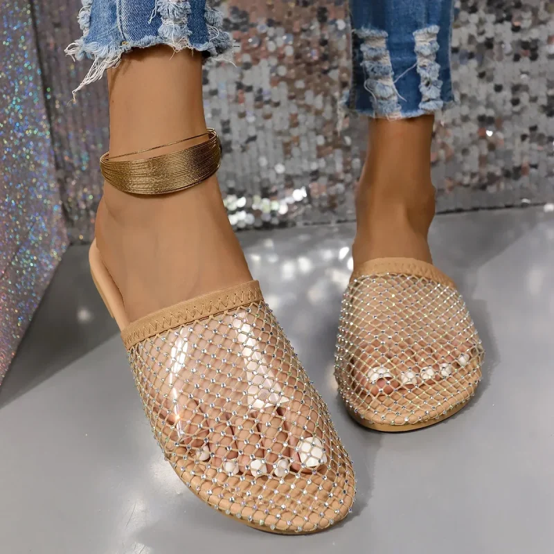 Women Flat Slippers 2024 New Summer Casual Beach Mesh