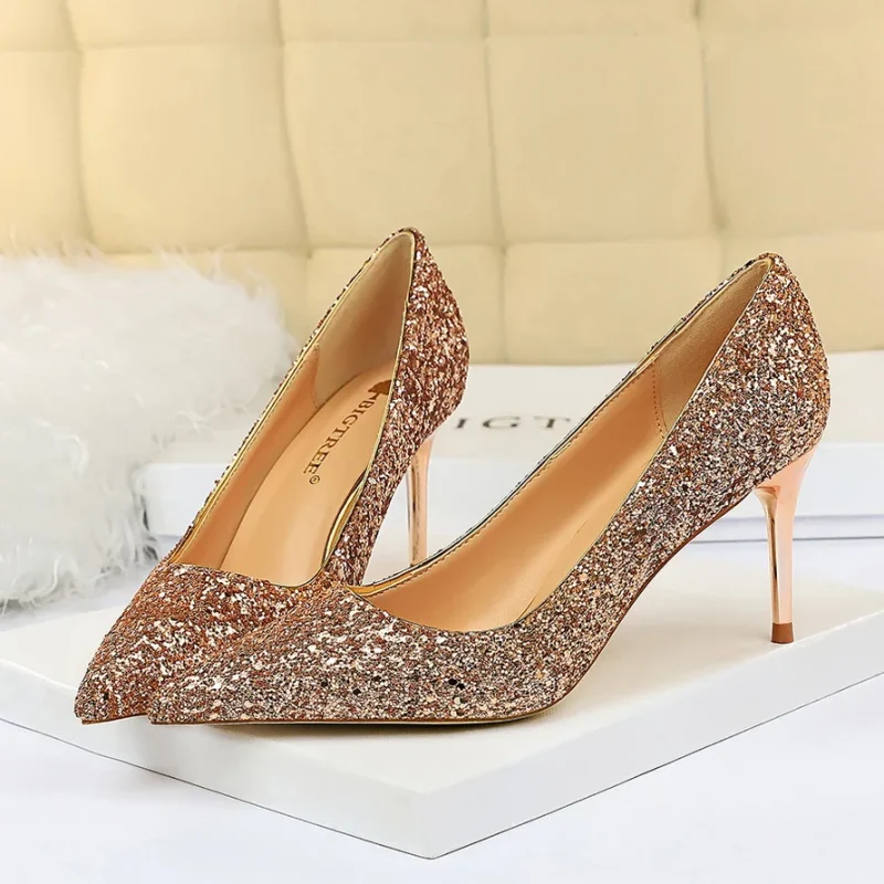 Women 7cm 9.5cm High Heels Pumps Wedding Bridal - Image 16