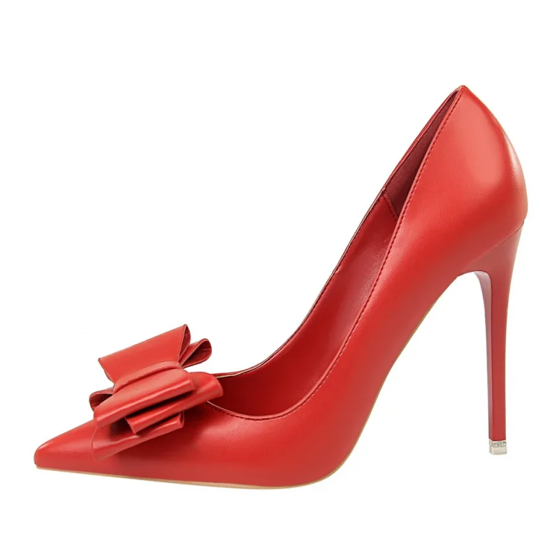 Women Fetish 10.5cm High Heels Blue Yellow Pumps Butterfly Knot - Image 10