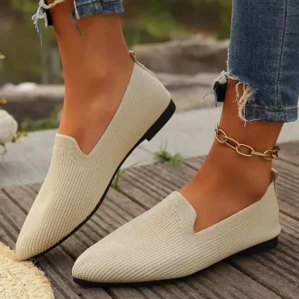 Women's Loafers Pointed Toe Solid Color Mesh Breathable Womens - Image 2