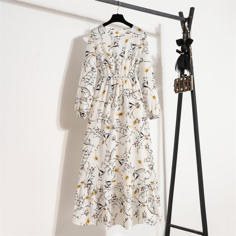Summer Women Maxi Dresses Casual Full Sleeve Floral Printed O-neck - Image 13