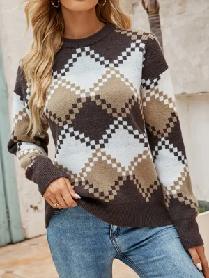 Fall Winter Arglye Sweater For Women 2022 Fashion