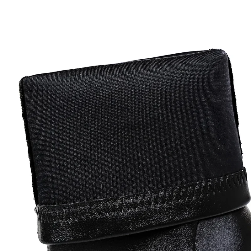 Women 7.5cm 10cm High Heels Leather Boots Lady Low Heels - Image 4