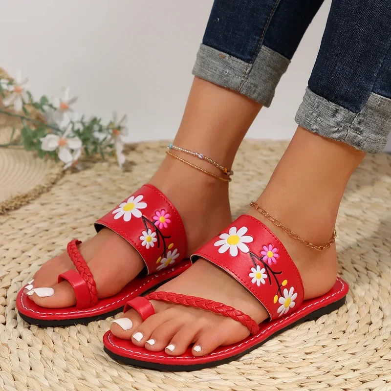 Ladies Summer Solid Colour Simple Retro Ankle Strap Round Head - Image 3