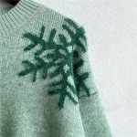 Christmas Sweater Woman Snow Deer Soft Knitted - Image 14